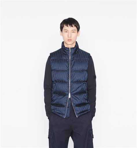 dior monogram denim jacket|Dior sleeveless down jacket.